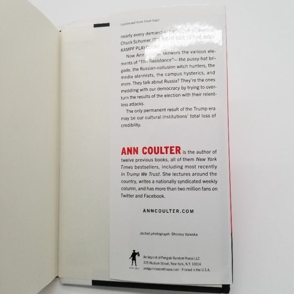 Politics Resistance Is Futile! by Ann Coulter  2018 Hardcover Dust Jacket - Picture 4 of 7